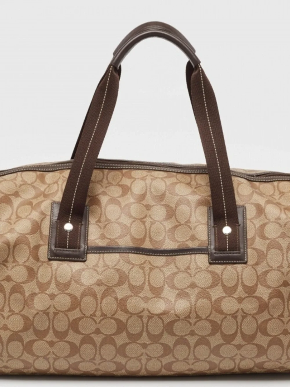 Coach Heritage Stripe Boston/Weekender Duffle Bag